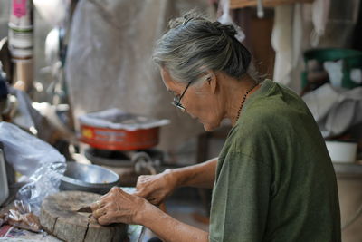 Woman working in workshop