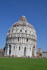 Low angle view of cathedral against blue sky