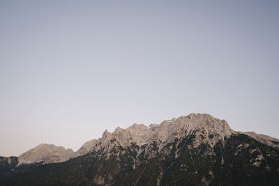 Scenic view of mountains against clear sky