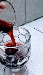 Close-up of beer glass