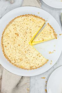 High angle view of dessert in plate on table