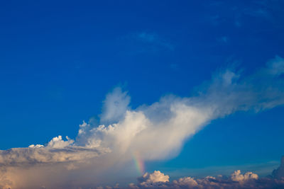 Low angle view of clouds in blue sky