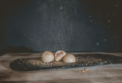 Close-up of food on table