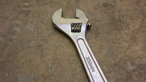 High angle view of text on table