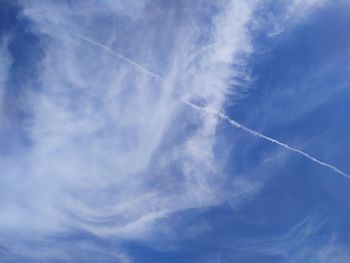 Low angle view of vapor trail in sky