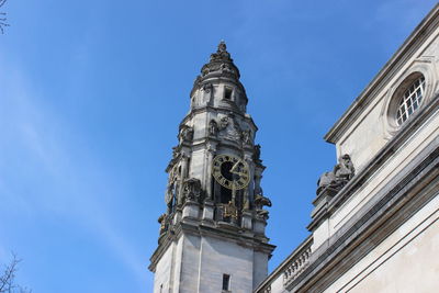 Low angle view of cathedral against blue sky