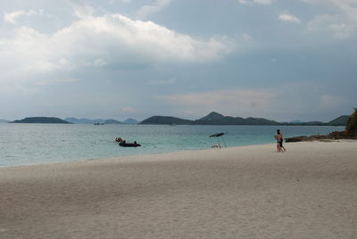 Scenic view of beach against sky