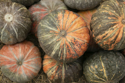 Full frame shot of pumpkins at market