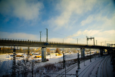 Bridge over snowed roads