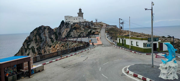 High angle view of cap de garde light house in annaba city