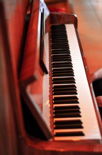 Close-up of piano keys