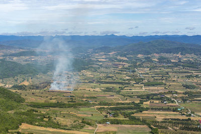 Aerial view of landscape against sky