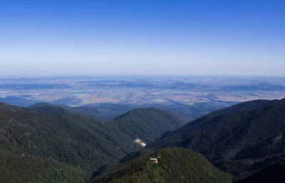 Scenic view of mountains against clear sky