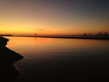 Scenic view of sea at sunset