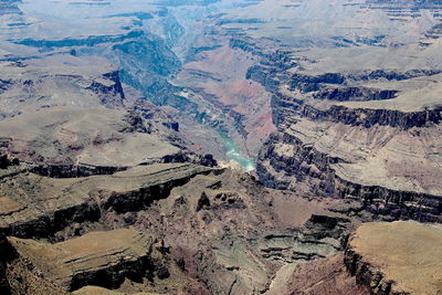 High angle view of dramatic landscape