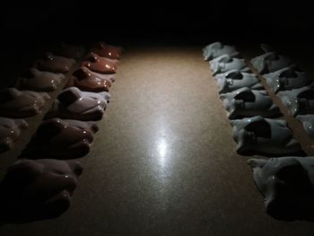 Close-up of objects on black background