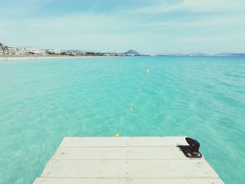 High angle view of sea against sky