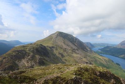 Scenic view of mountains against sky