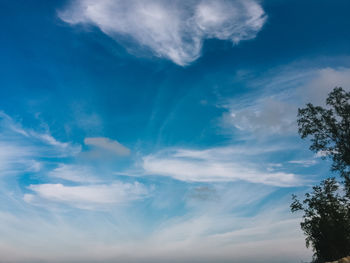 Low angle view of clouds in blue sky