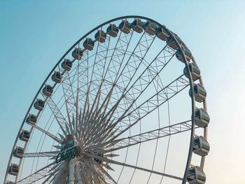 Low angle view of ferris wheel against clear sky