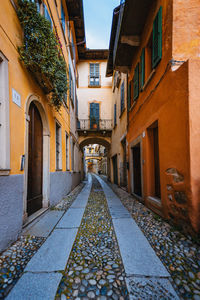 Main street of the village of orta san giulio, without people