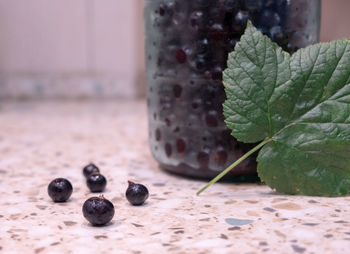 Close-up of fruits on table