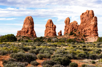 Rock formations in arches national park