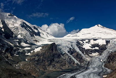 Pasterze glacier with grossglockner massif .
