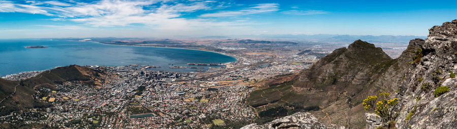 High angle view of city