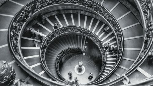 Low angle view of spiral staircase