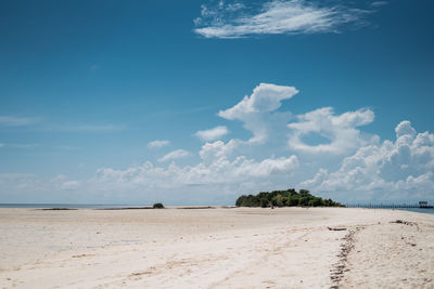 Summer beach background. sand and sea and sky.