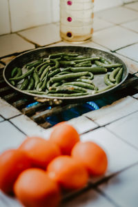 Close-up of food in kitchen