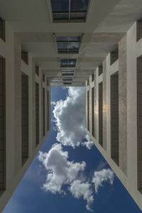 Low angle view of modern building against sky