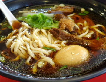 Close-up of soup in bowl