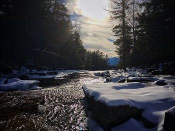 Scenic view of snow covered landscape