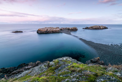 Scenic view of sea against sky neck point