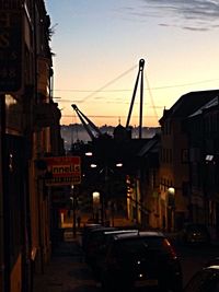 View of city at sunset