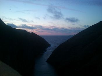 Scenic view of sea against sky at sunset