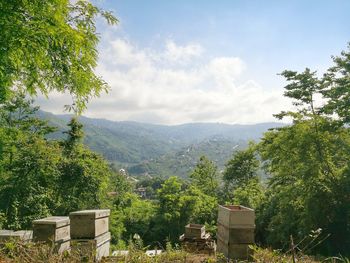 Scenic view of mountains against sky