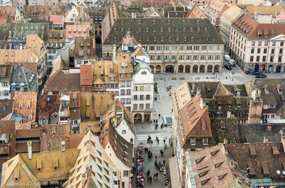 High angle view of city street