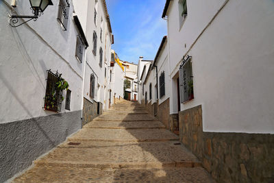 Narrow alley amidst buildings in city