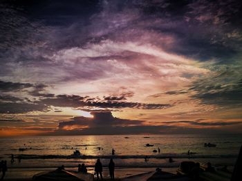 Scenic view of beach during sunset