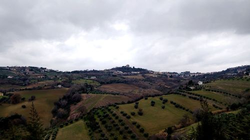 High angle view of landscape against sky