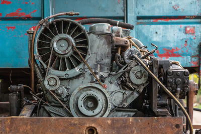 Close-up of rusty machine part