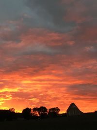 Scenic view of landscape against dramatic sky
