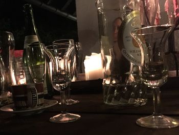 Full frame shot of wine glass on table