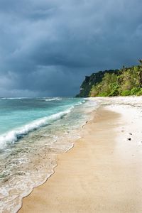 Scenic view of beach against sky