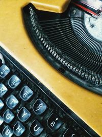 High angle view of computer keyboard