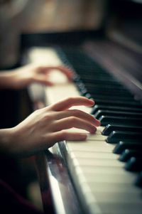 Cropped image of piano