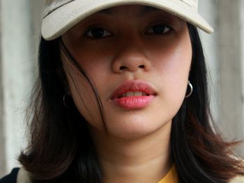 Close-up portrait of a beautiful young woman